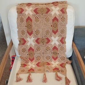 Vintage Crochet Table runner with Tassels